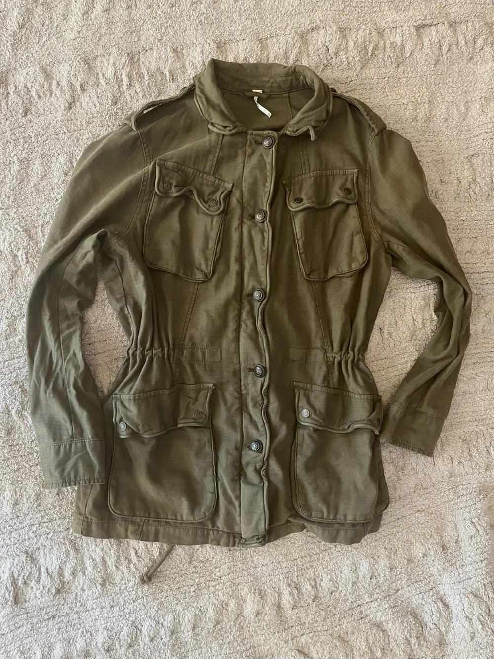 Free People Not Your Brother’s Olive Surplus Utility Jacket Medium